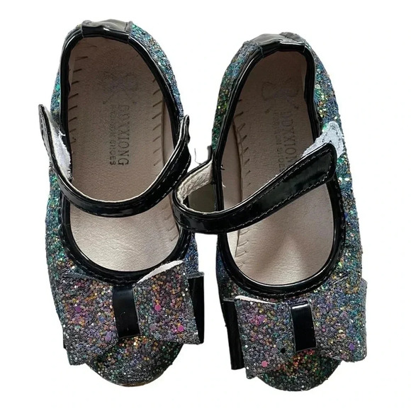 DDXXIONG black glittery flats with bow‎ - Picture 1 of 4